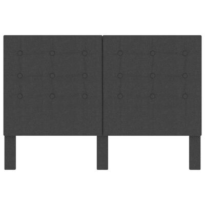 vidaXL sengegavl med mønster 140x200 cm stof mørkegrå