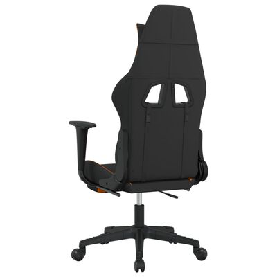 vidaXL gamingstol med fodstøtte stof sort og orange