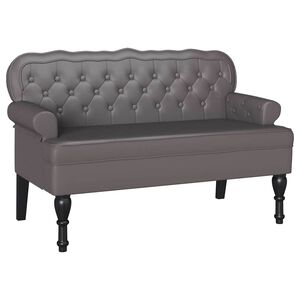 vidaXL Chesterfield b&aelig;nk Gr&aring; 119,5 x 64,5 x 75 cm Faux l&aelig;der