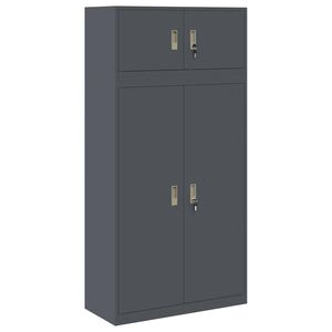 vidaXL Opbevaringsskab 2 stk. Antracit 90 x 40 x 180 cm St&aring;l L&aring;ses