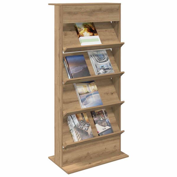 vidaXL Magasin Rack Artisan Egetr&aelig; 70 x 41 x 156 cm Konstrueret tr&aelig;