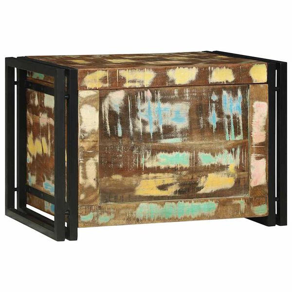 vidaXL Opbevaringskasse Brun og sort 60 x 40 x 41 cm Genanvendt træ