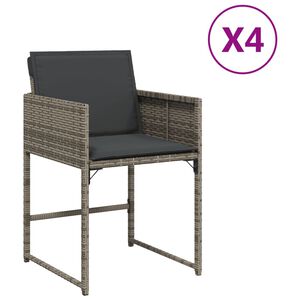 vidaXL havestole med hynder 4 stk. polyrattan gr&aring;