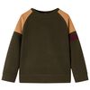 Sweatshirt til b&oslash;rn str. 116 kakifarvet og brun