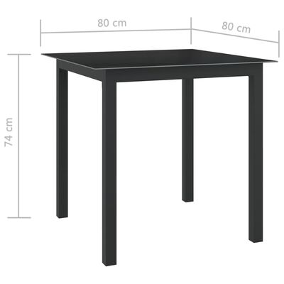 vidaXL spisebordssæt til haven 5 dele aluminium antracitgrå