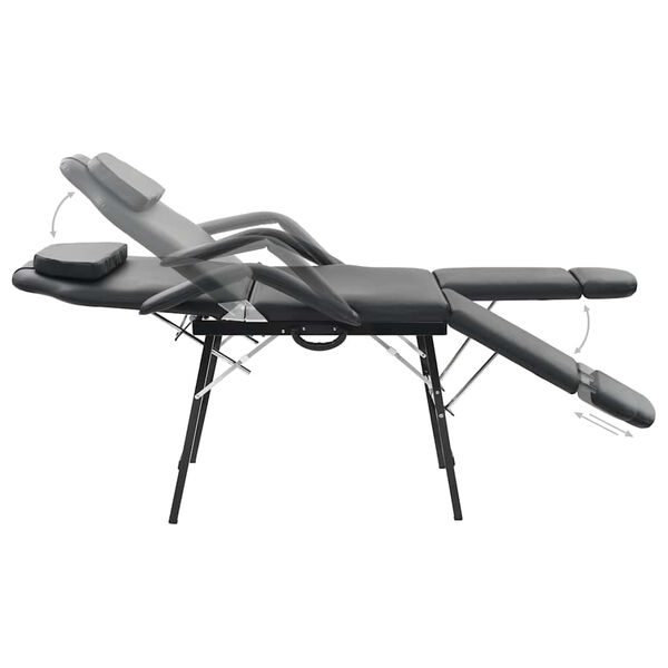 vidaXL mobil ansigtsbehandlingsstol kunstl&aelig;der 185 x 78 x 76 cm sort