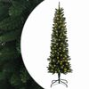 vidaXL Kunstigt slankt juletr&aelig; 150 cm 150 LED'er Varm hvid PVC Gr&oslash;n