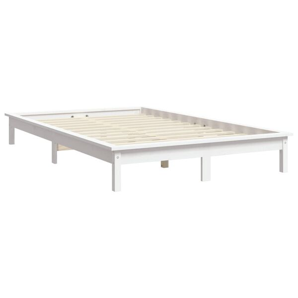 vidaXL sengeramme 150x200 cm King Size massivt fyrretr&aelig; hvid