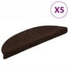 vidaXL trappem&aring;tter selvkl&aelig;bende 5 stk. 56x17x3 cm brune halvrund