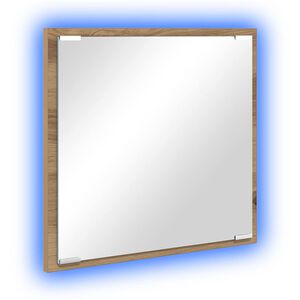 vidaXL LED badev&aelig;relsesspejl med spejl Artisan Egetr&aelig; 40 x 37 x 8.5 cm