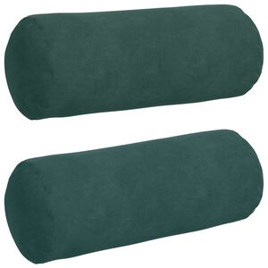 vidaXL Bolsterpuder 2 pcs M&oslash;rkegr&oslash;n &Oslash; 15 x 40 cm Velourstof