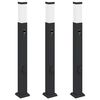vidaXL pullertlamper med sensor og stikkontakt 3 stk. 80 cm sort IP44