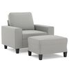 vidaXL sofastol med fodskammel 60 cm mikrofiberstof lysegr&aring;
