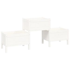 vidaXL plantekasse 178,5x44x75 cm massivt fyrretr&aelig; hvid