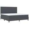 vidaXL Box spring seng M&oslash;rkegr&aring; og Hvid 200 x 200 cm Velourstof