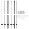 vidaXL Hegnsp&aelig;l 11 pcs Gr&aring; 150 cm St&aring;l
