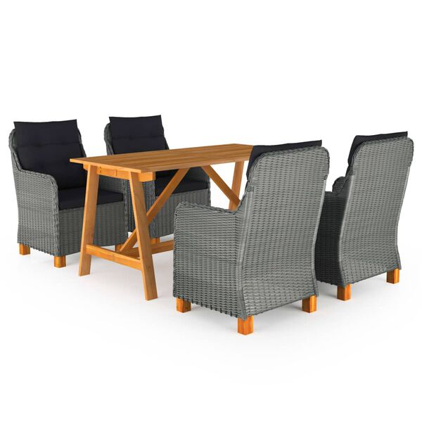 vidaXL spisebordss&aelig;t til haven 5 dele lysegr&aring;