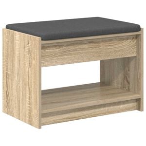 vidaXL Hallb&aelig;nk Sonoma eg 63 x 38 x 45 cm Kunstigt tr&aelig; og stof