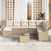 vidaXL Sofa S&aelig;t med pude 9 pcs Beige polyrattan