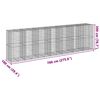 vidaXL gabionkurv med cover 700x100x200 cm galvaniseret jern