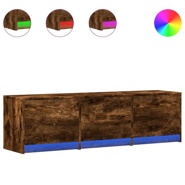 vidaXL TV-skab med LED R&oslash;get eg 140 x 34 x 40 cm Konstrueret tr&aelig;