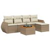 vidaXL sofas&aelig;t til haven 6 dele med hynder polyrattan beige