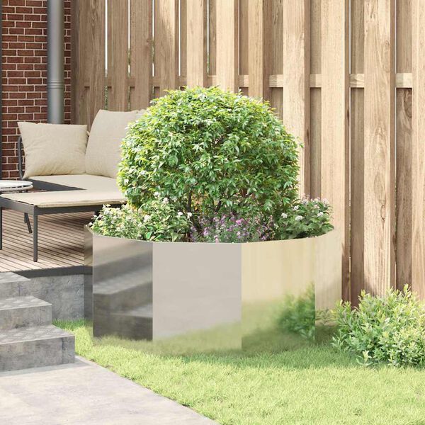 vidaXL Plantekasse S&oslash;lv 120 x 120 x 50 cm Galvaniseret st&aring;l