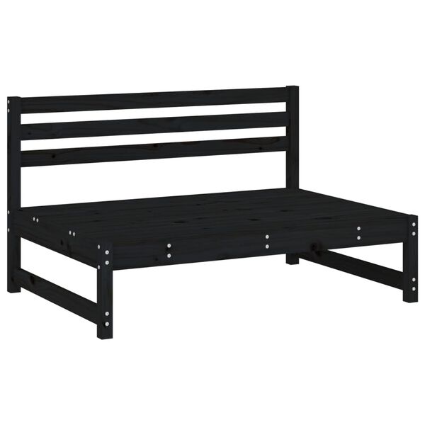 vidaXL midtermodul til sofa 120x80 cm massivt fyrretr&aelig; sort