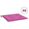 vidaXL hynder til havestol 6 stk. 50x50x4 cm stof pink