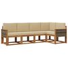 vidaXL Udend&oslash;rs sofagruppe med pude 5 pcs Naturlig og Beige Polyester