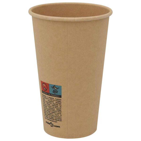 vidaXL kaffekopper af papir 1000 stk. 16oz 400ml brun