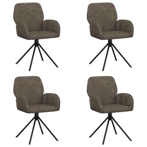 vidaXL Svingende Spisestole 4 stk. Faux Suede L&aelig;der M&oslash;rkegr&aring;