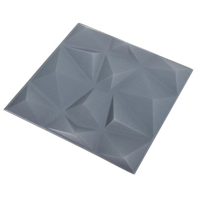 vidaXL 3D-vægpaneler 24 stk. 50x50 cm 6 m² diamant grå