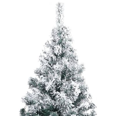 vidaXL kunstigt juletræ med puddersne 300 cm PVC grøn