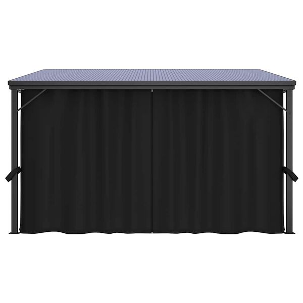 vidaXL pavillon med gardin 405x294x244 cm antracitgrå