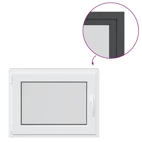 vidaXL k&aelig;ldervindue "RISOR" 80x70 cm dreje-kip DIN venstre antracit