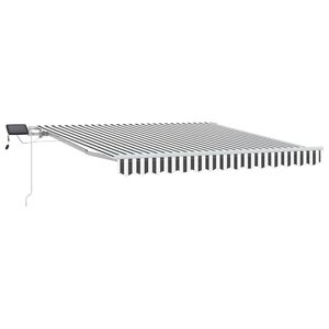 vidaXL markise m. LED 300x250 cm manuel betjening antracitgr&aring; og hvid