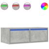 vidaXL sengebord med LED-lys 75x35,5x25 cm betongr&aring;