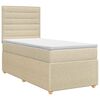 vidaXL Boxmadras med topmadras Cremefarvet 80 x 200 cm Stof