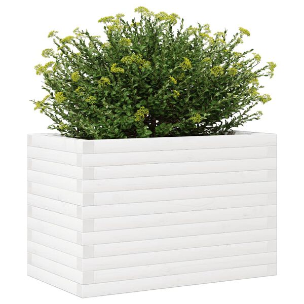vidaXL plantekasse 70x40x46 cm massivt fyrretr&aelig; hvid