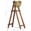 vidaXL gulvlampe E27 massivt mangotr&aelig; messingfarvet