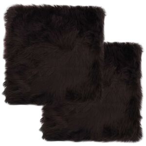 vidaXL stolehynder 2 stk. 40x40 cm &aelig;gte f&aring;rel&aelig;der brun