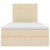 vidaXL Seng med opbevaring og madras Creme 120 x 200 cm Polyester