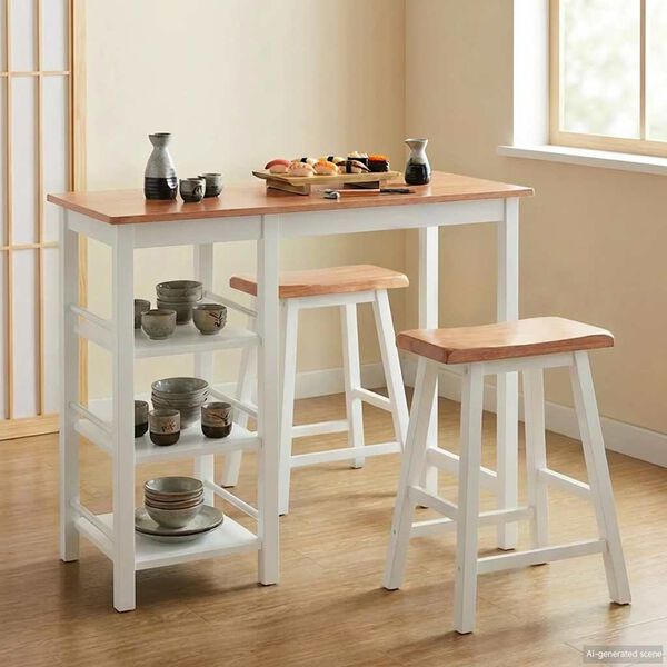 vidaXL bars&aelig;t i 3 dele MDF hvid