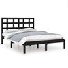 vidaXL sengeramme 135x190 cm Double massivt fyrretr&aelig; sort