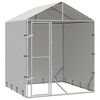 vidaXL udend&oslash;rs hundeg&aring;rd med tag 2x2x2,5 m galvaniseret st&aring;l s&oslash;lv