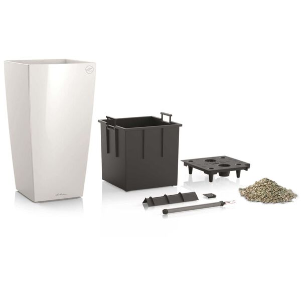 LECHUZA plantekrukke Cubico 30 ALL-IN-ONE hvid h&oslash;jglans 18181