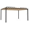 vidaXL pavillon med lameltag 3x4 m aluminium og stof gr&aring;brun
