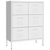 vidaXL kommode 80x35x101,5 cm st&aring;l hvid