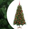 vidaXL Kunstigt juletr&aelig; med julekugle 120 cm 150 LED'er Varm hvid PVC